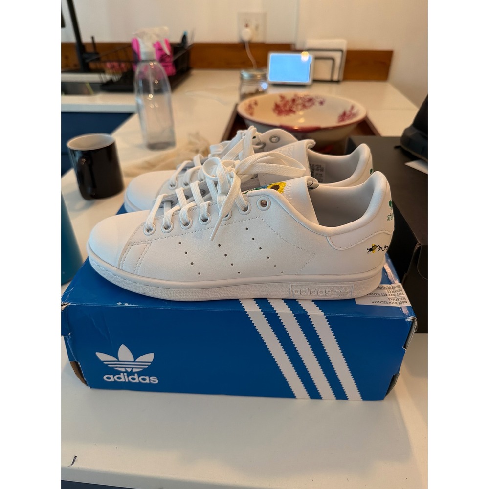 Adidas Stan Smith Sunflower Bee Lieve In Nature Sneakers KIDS 5.5 Or WOMEN's 7